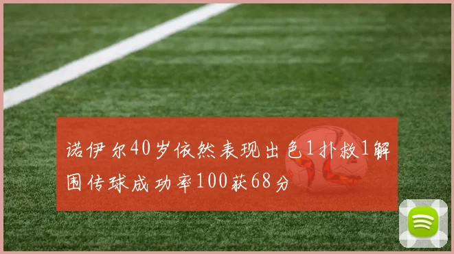诺伊尔40岁依然表现出色1扑救1解围传球成功率100获68分